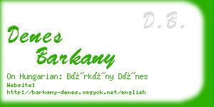 denes barkany business card